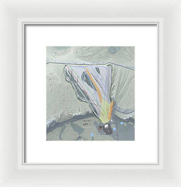 Birch Hill Ski Trail Map - Framed Print - Powderaddicts