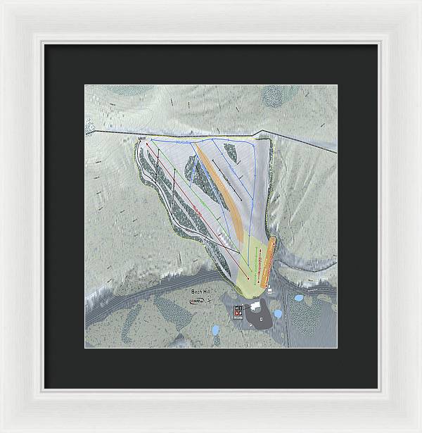 Birch Hill Ski Trail Map - Framed Print - Powderaddicts