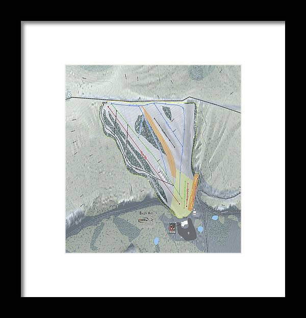 Birch Hill Ski Trail Map - Framed Print - Powderaddicts