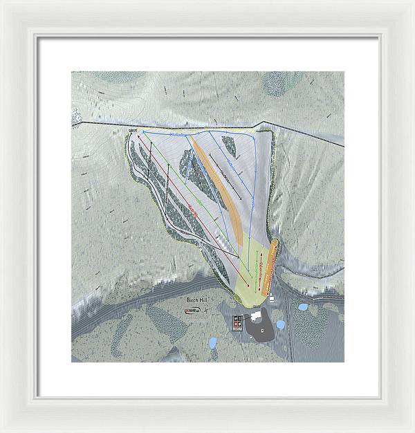 Birch Hill Ski Trail Map - Framed Print - Powderaddicts