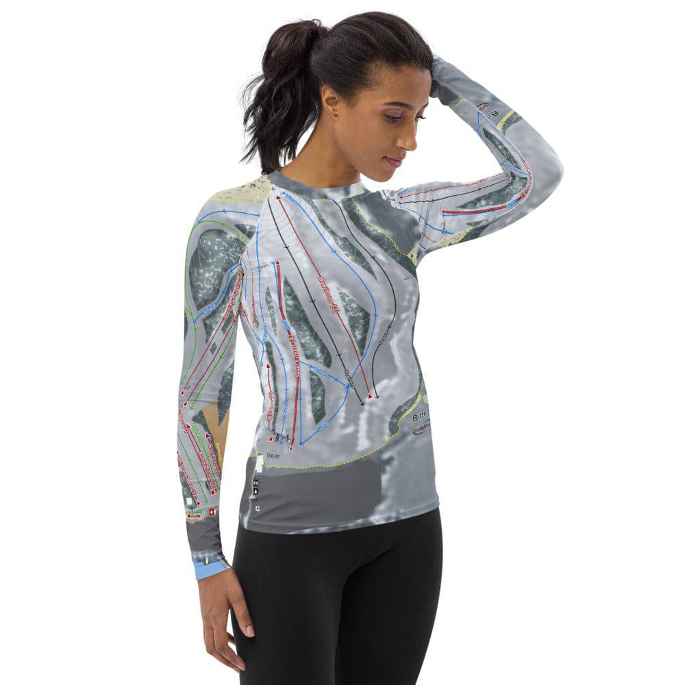 Bittersweet, Michigan Ski Trail Map Women's Base Layer Top - Powderaddicts