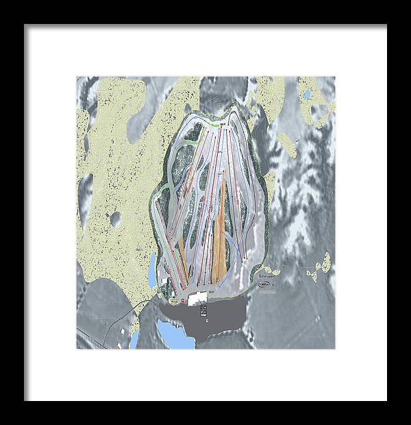 Bittersweet Ski Trail Map - Framed Print - Powderaddicts