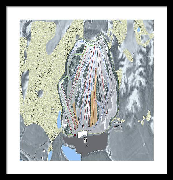 Bittersweet Ski Trail Map - Framed Print - Powderaddicts