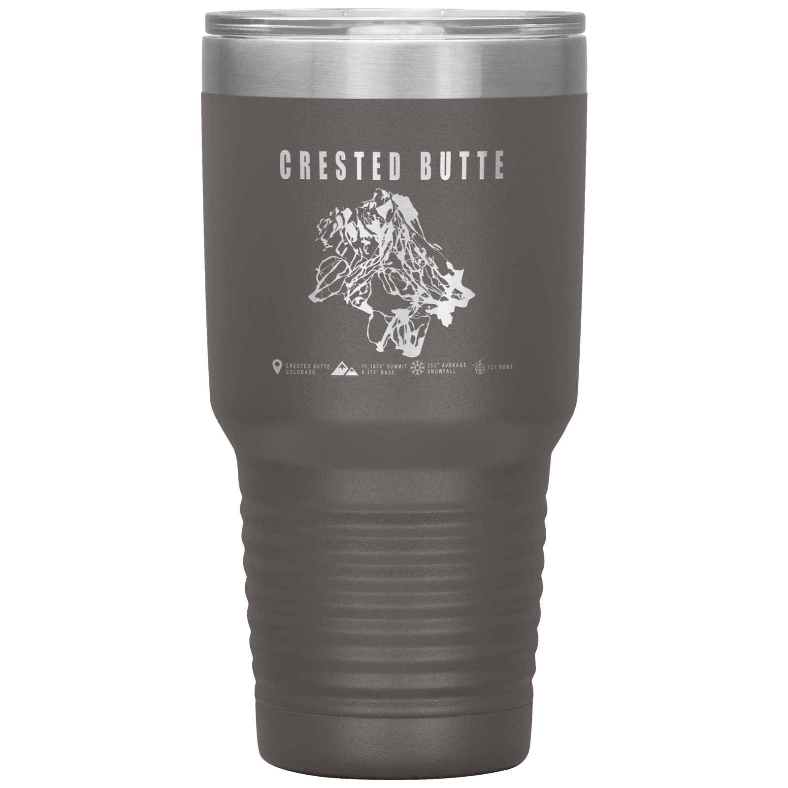 Crested Butte Colorado Ski Trail Map 30oz Tumbler - Powderaddicts