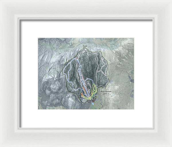 Black Mountain Ski Trail Map - Framed Print - Powderaddicts