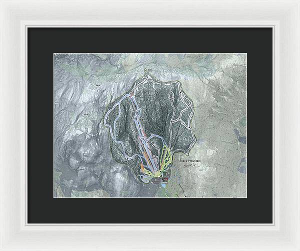 Black Mountain Ski Trail Map - Framed Print - Powderaddicts