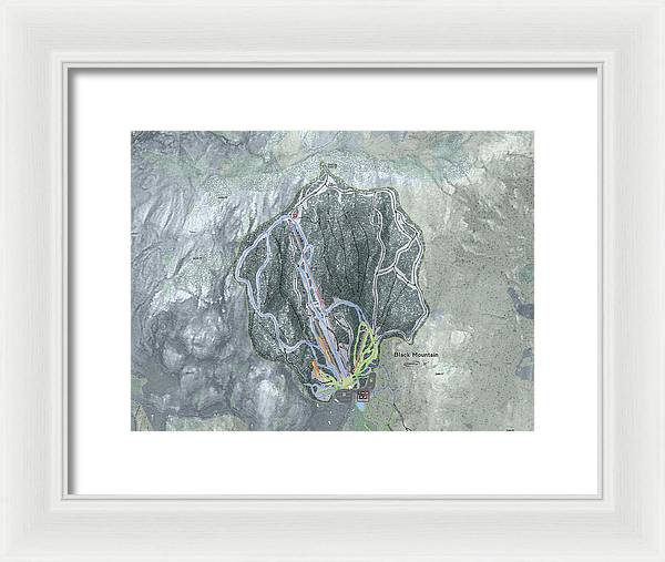 Black Mountain Ski Trail Map - Framed Print - Powderaddicts