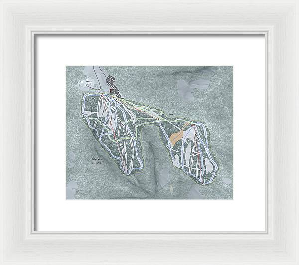 Black tail Ski Trail Map - Framed Print - Powderaddicts