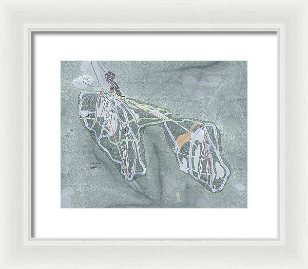 Black tail Ski Trail Map - Framed Print - Powderaddicts