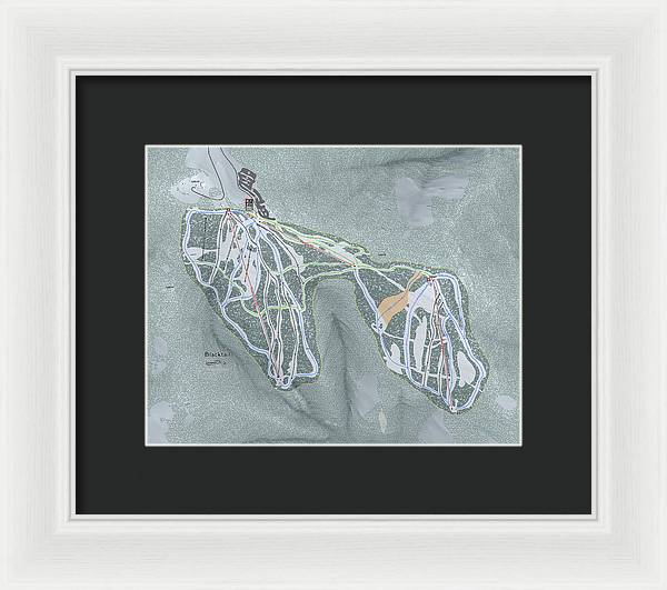 Black tail Ski Trail Map - Framed Print - Powderaddicts
