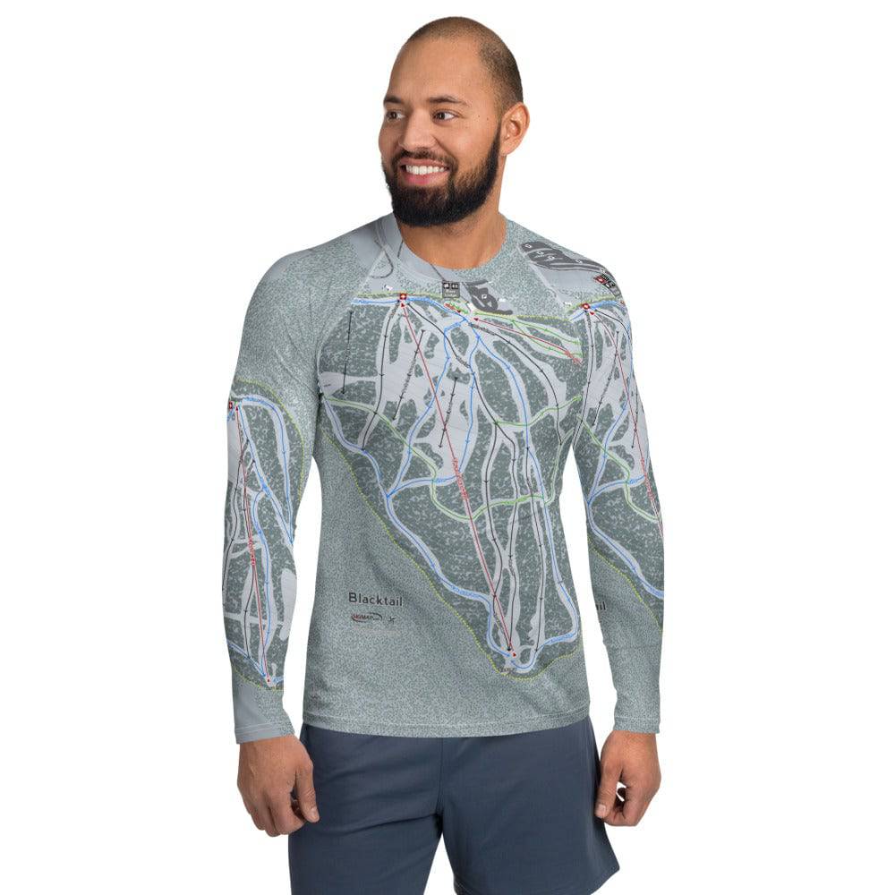 Blacktail, Montana Ski Trail Map Men's Base Layer Top - Powderaddicts