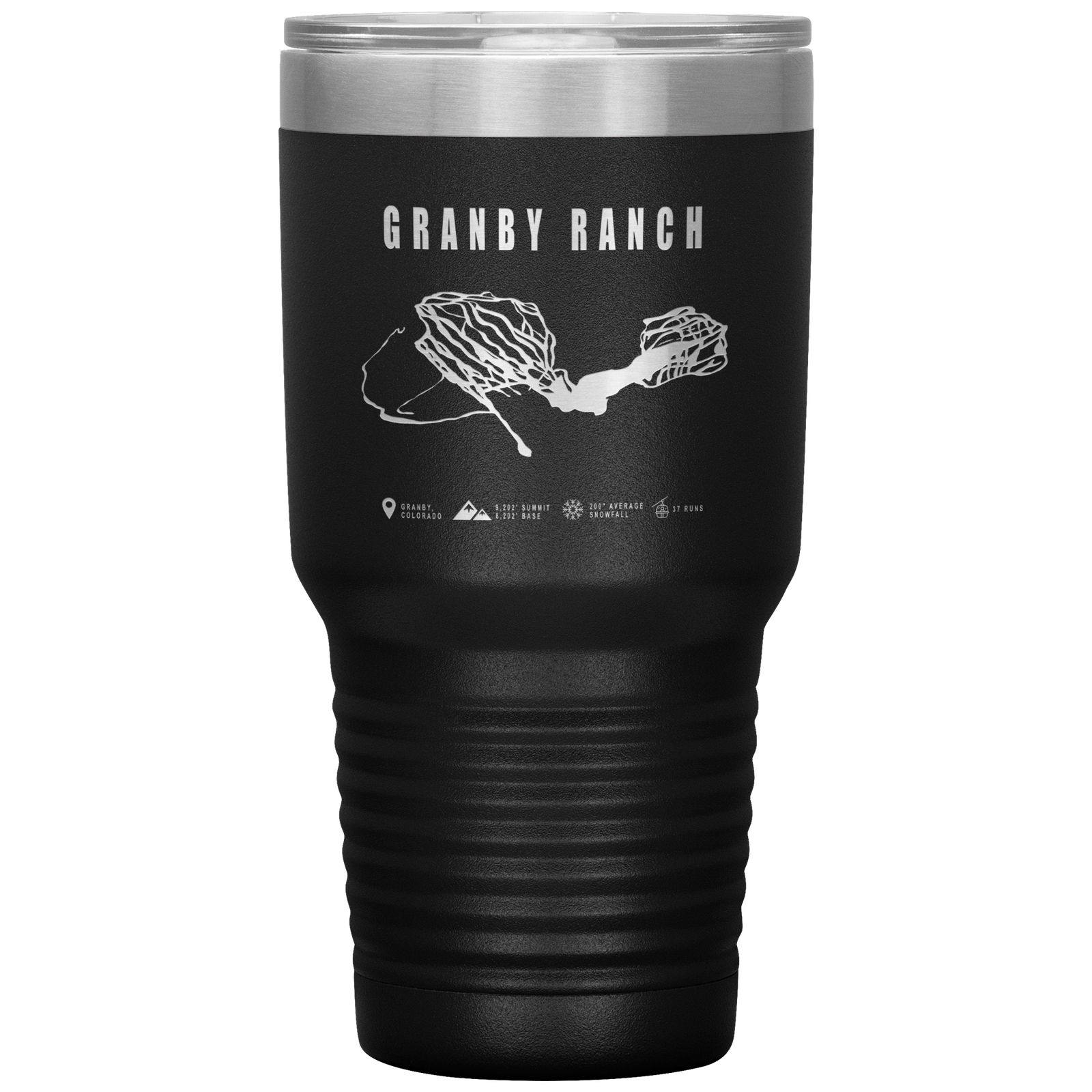 Granby Ranch Colorado Ski Trail Map 30oz Tumbler - Powderaddicts