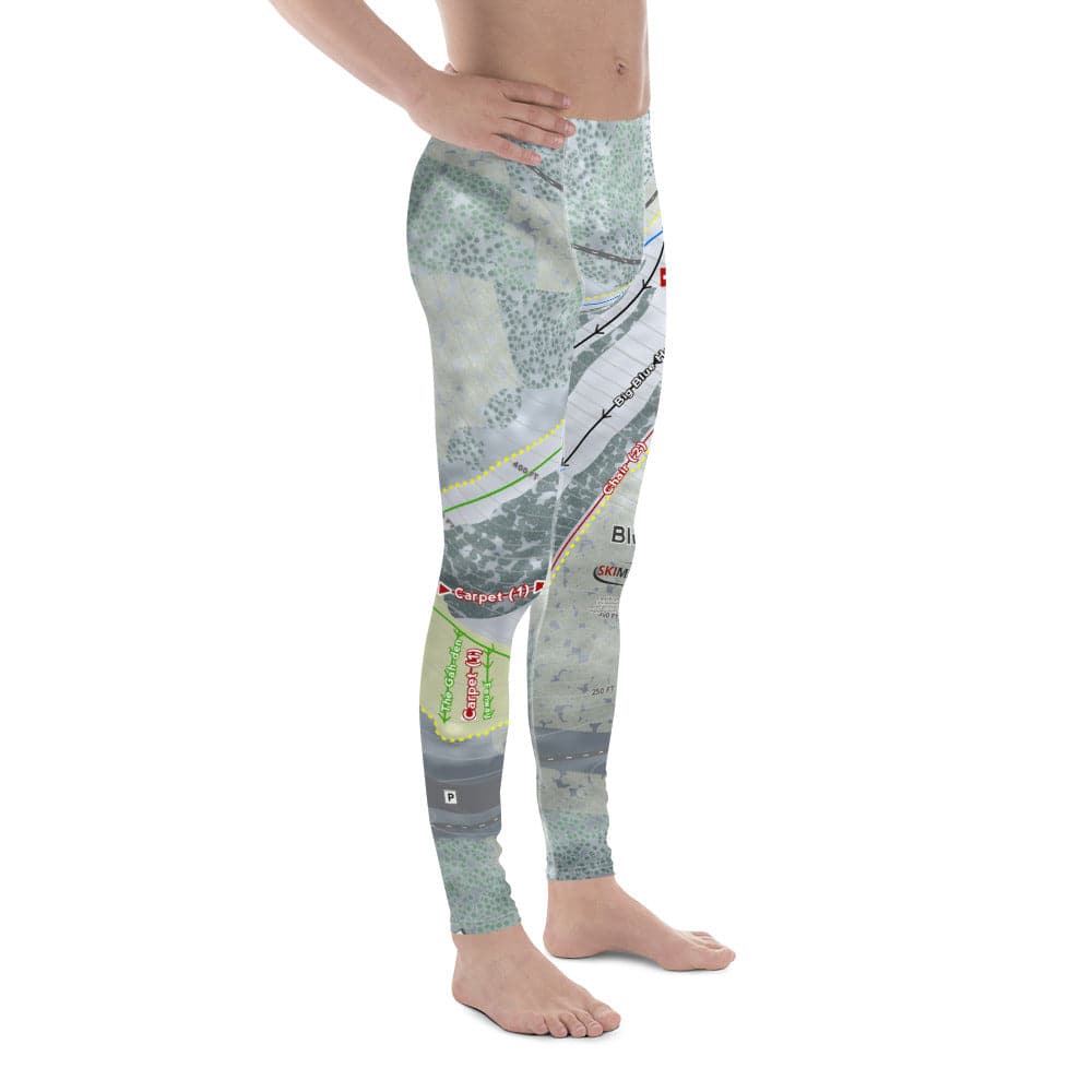 Blue Hills, Massachusetts Ski Trail Map Men's Base Layer Bottom - Powderaddicts