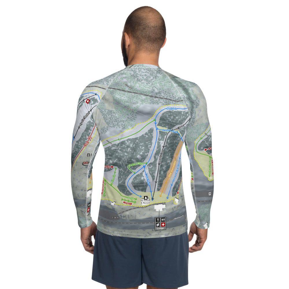 Blue Hills, Massachusetts Ski Trail Map Men's Base Layer Top - Powderaddicts