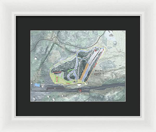Blue Hills Ski Trail Map - Framed Print - Powderaddicts