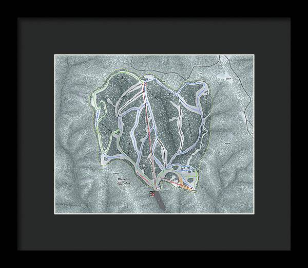 Bluewood Ski Trail Map - Framed Print - Powderaddicts