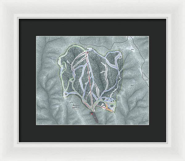 Bluewood Ski Trail Map - Framed Print - Powderaddicts