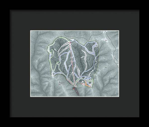 Bluewood Ski Trail Map - Framed Print - Powderaddicts