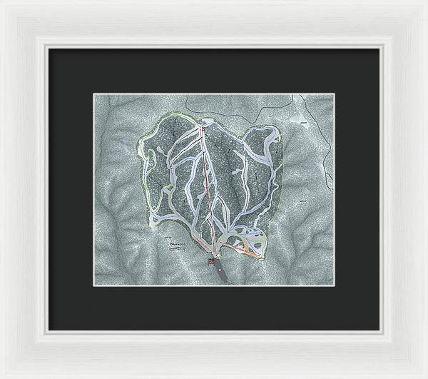 Bluewood Ski Trail Map - Framed Print - Powderaddicts