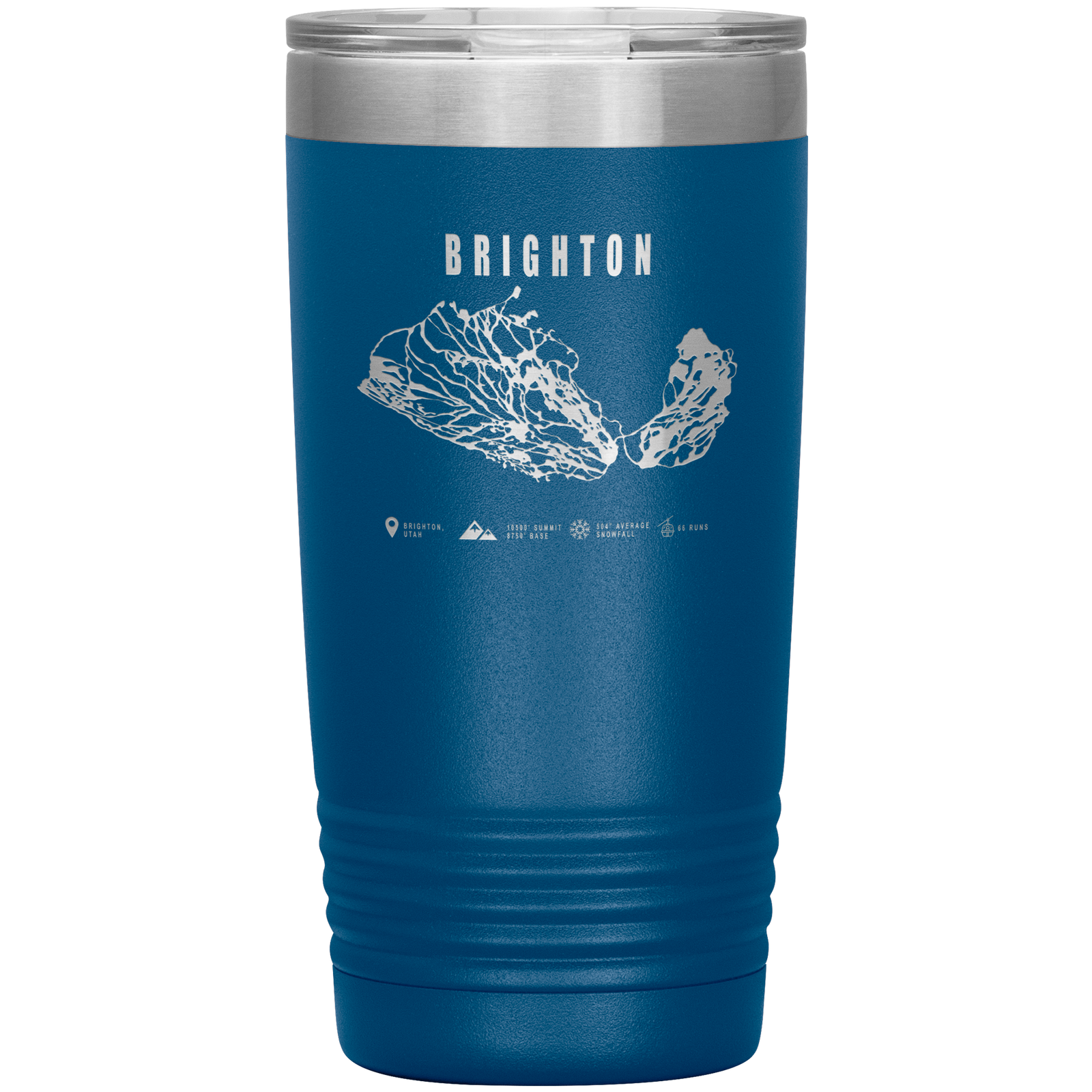 Brighton,Utah Ski Trail Map 20oz Tumbler - Powderaddicts
