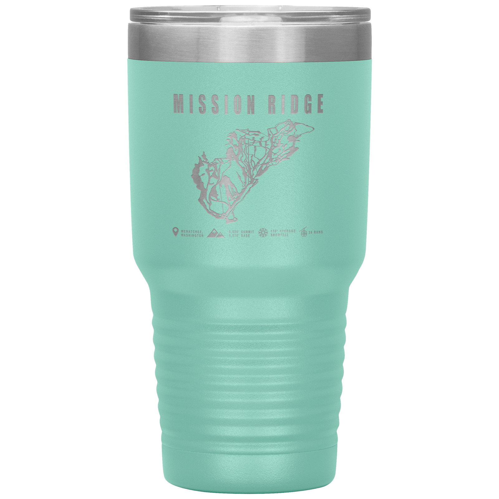 Mission Ridge, Washington Ski Trail Map 30oz Tumbler - Powderaddicts