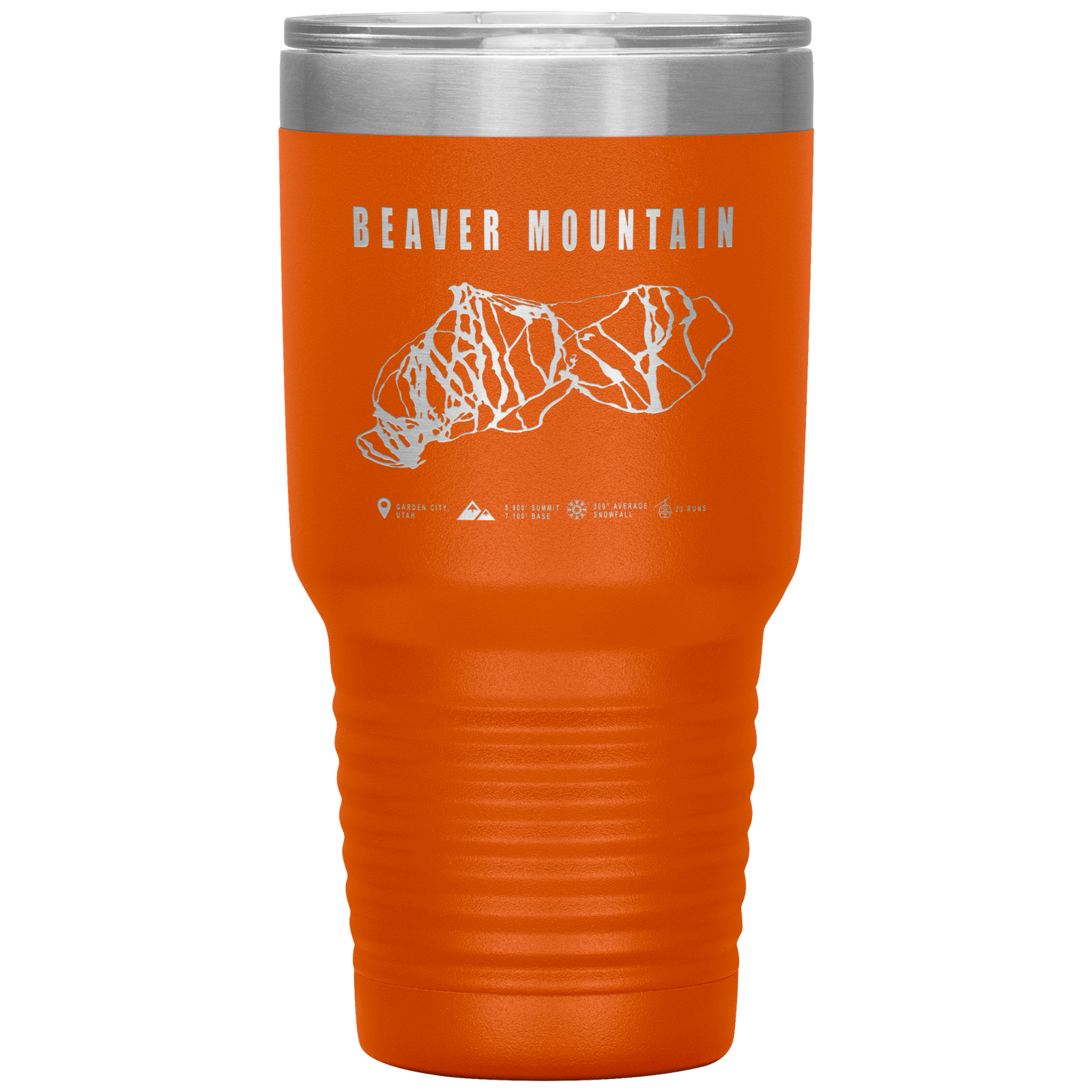 Beaver Mountain,Utah Ski Trail Map 30oz Tumbler - Powderaddicts