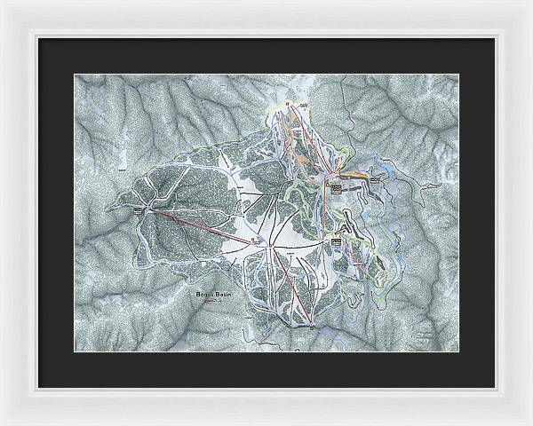 Bogus Basin Ski Trail Map - Framed Print - Powderaddicts
