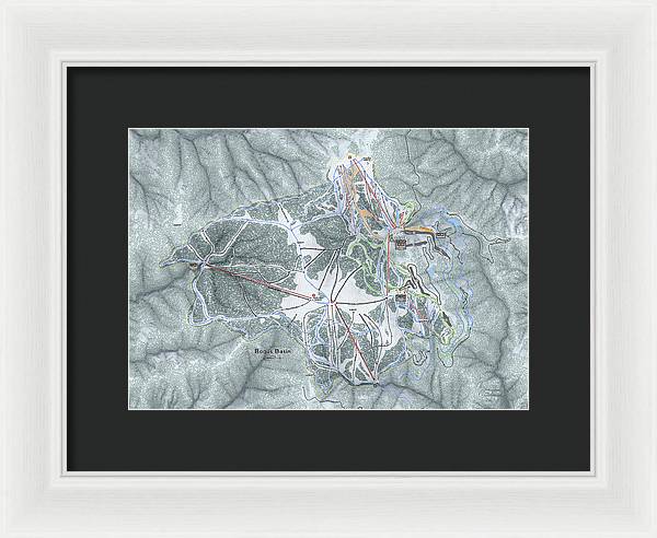 Bogus Basin Ski Trail Map - Framed Print - Powderaddicts