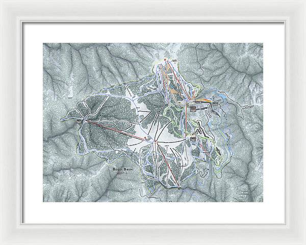 Bogus Basin Ski Trail Map - Framed Print - Powderaddicts