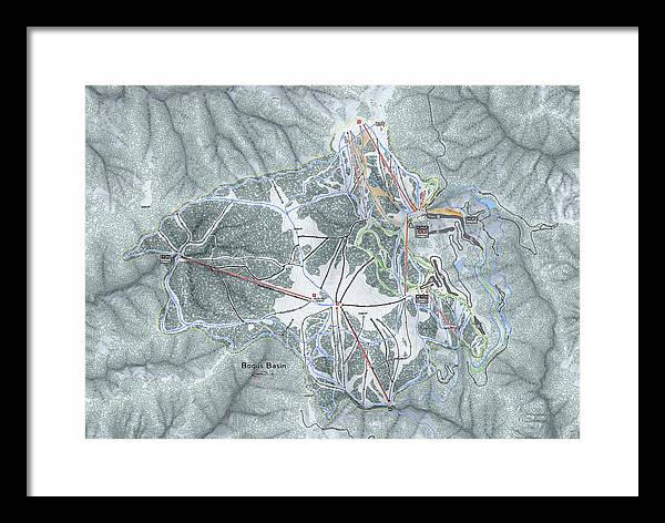 Bogus Basin Ski Trail Map - Framed Print - Powderaddicts