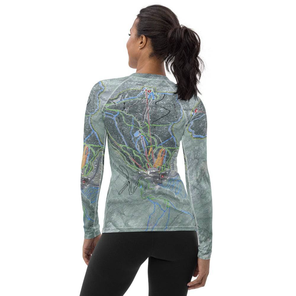 Bolton Valley, Vermont Ski Trail Map Women's Base Layer Top - Powderaddicts