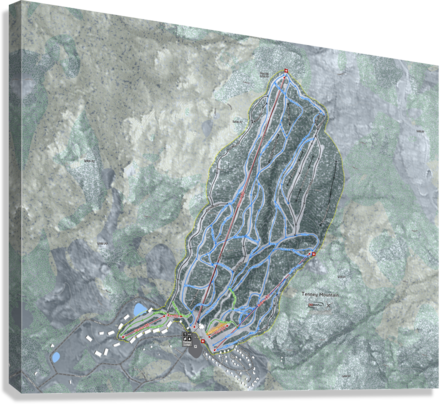 Tenney Mountain New Hampshire Ski Resort Map Wall Art