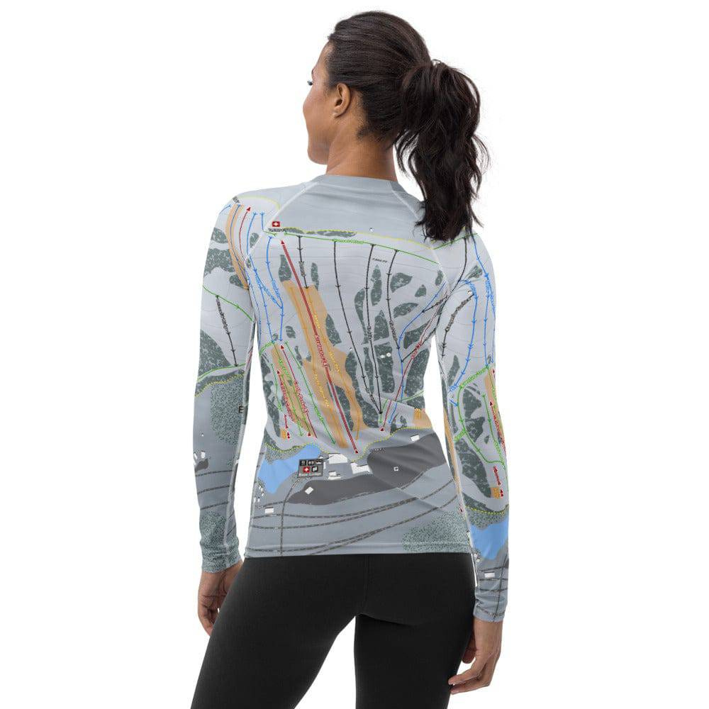 Boreal Mountain, California Ski Trail Map Women's Base Layer Top - Powderaddicts