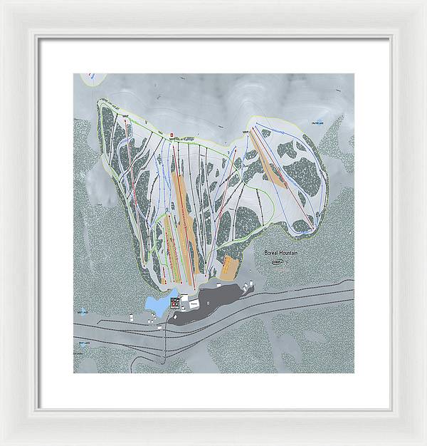 Boreal Ski Trail Map - Framed Print - Powderaddicts
