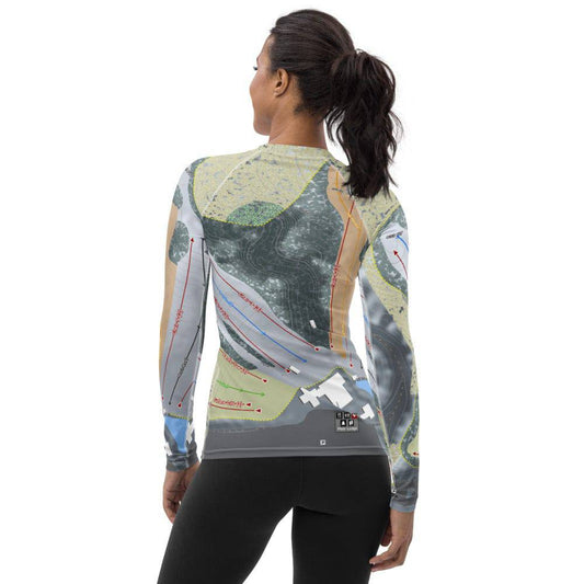 Boston Mills, Ohio Ski Trail Map Women's Base Layer Top - Powderaddicts