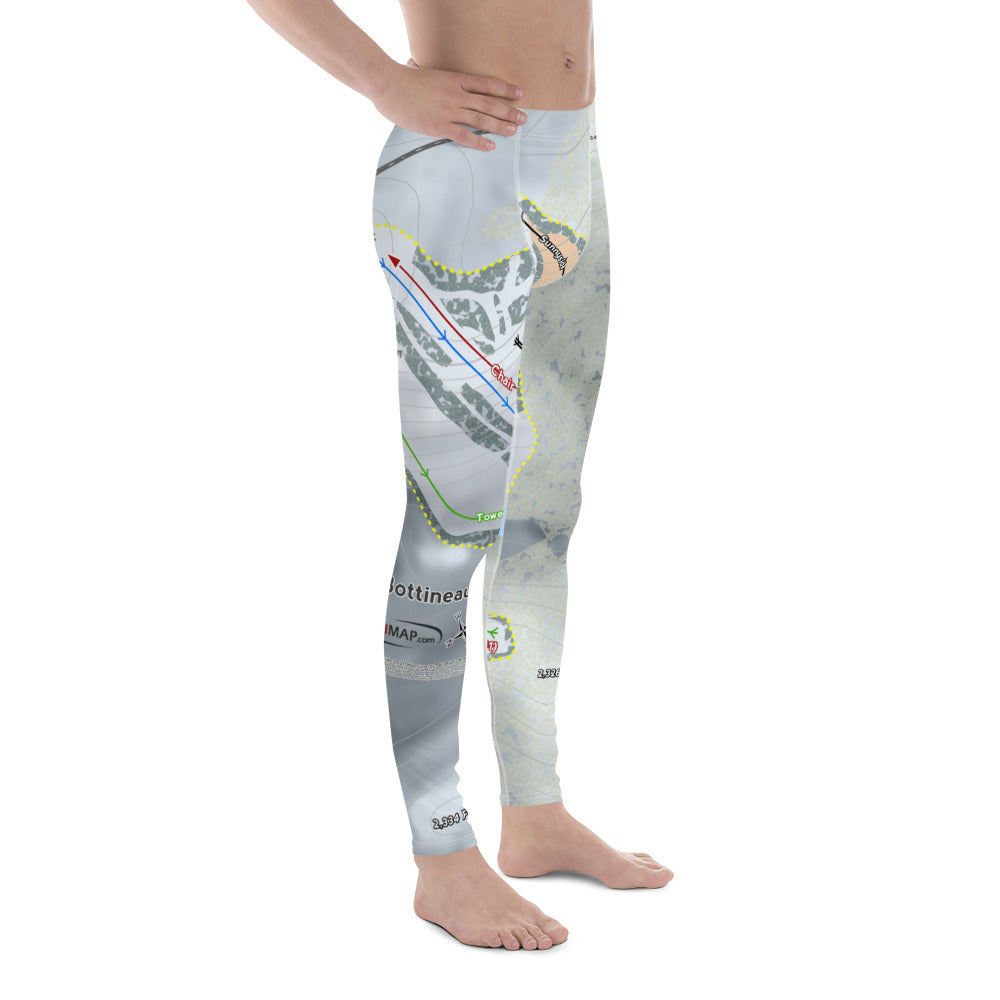 Bottineau, North Dakota Ski Trail Map Men's Base Layer Bottom - Powderaddicts