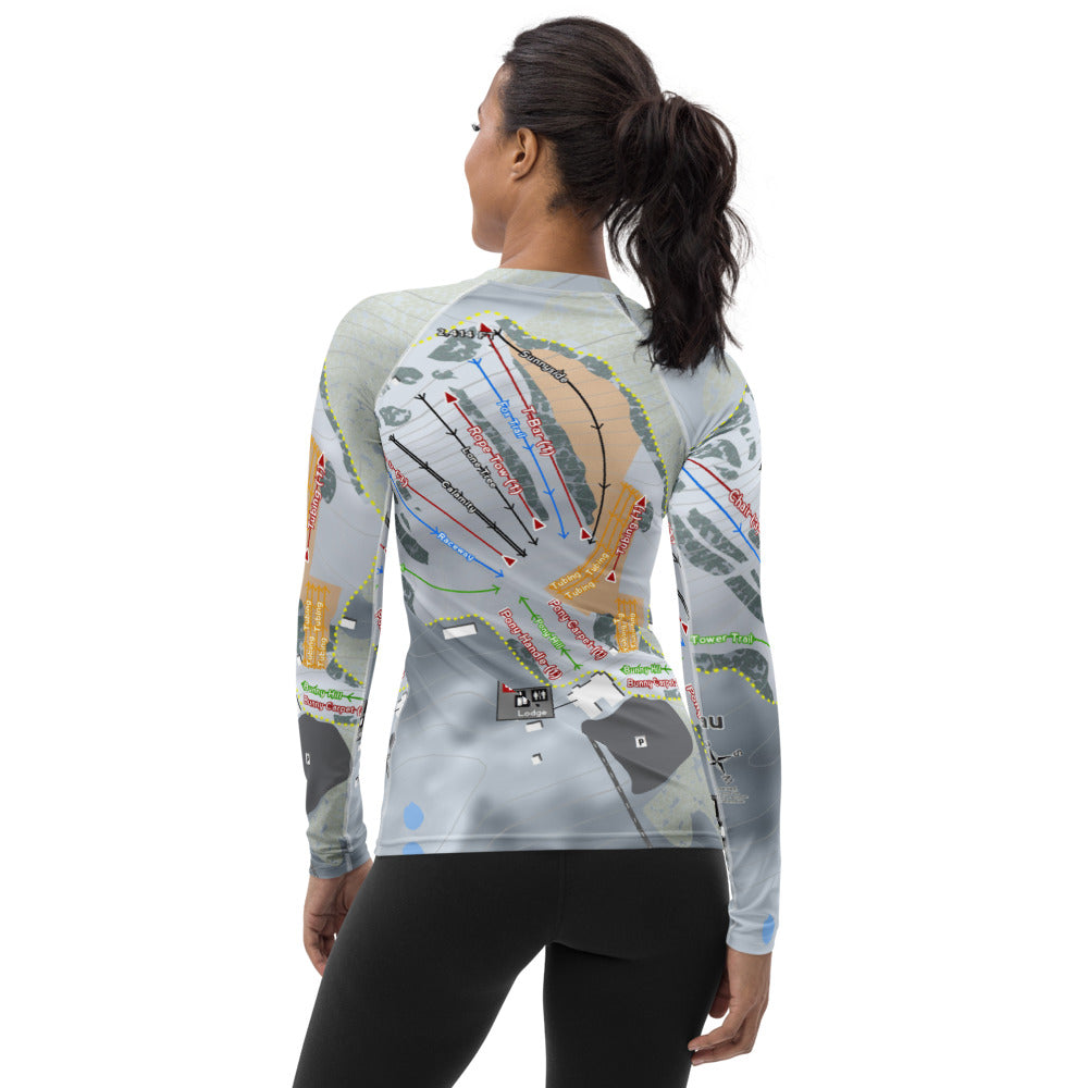 Bottineau, North Dakota Ski Trail Map Women's Base Layer Top - Powderaddicts