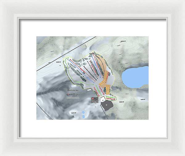 Bottineau Ski Trail Map - Framed Print - Powderaddicts