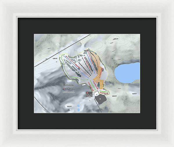 Bottineau Ski Trail Map - Framed Print - Powderaddicts