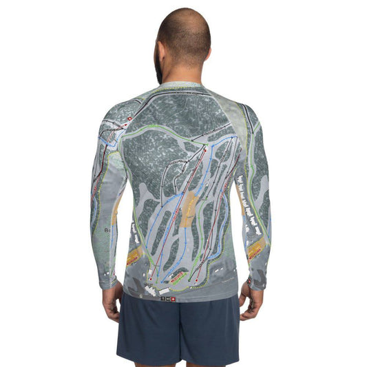 Bousquet, Massachusetts Ski Trail Map Men's Base Layer Top - Powderaddicts