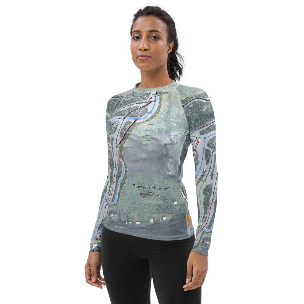 Bousquet, Massachusetts Ski Trail Map Women's Base Layer Top - Powderaddicts
