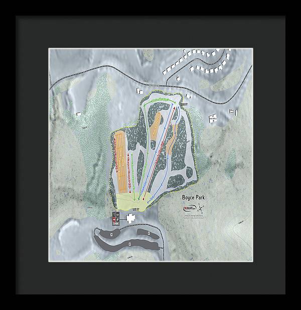Boyce Park Ski Trail Map - Framed Print - Powderaddicts