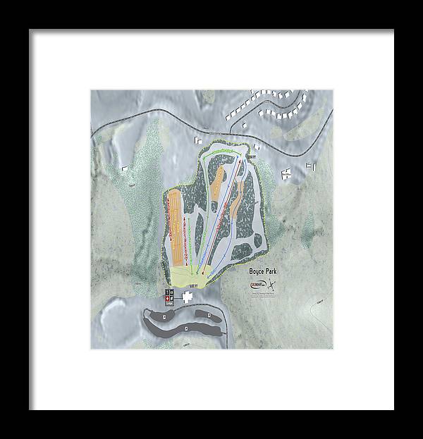 Boyce Park Ski Trail Map - Framed Print - Powderaddicts