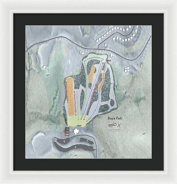 Boyce Park Ski Trail Map - Framed Print - Powderaddicts