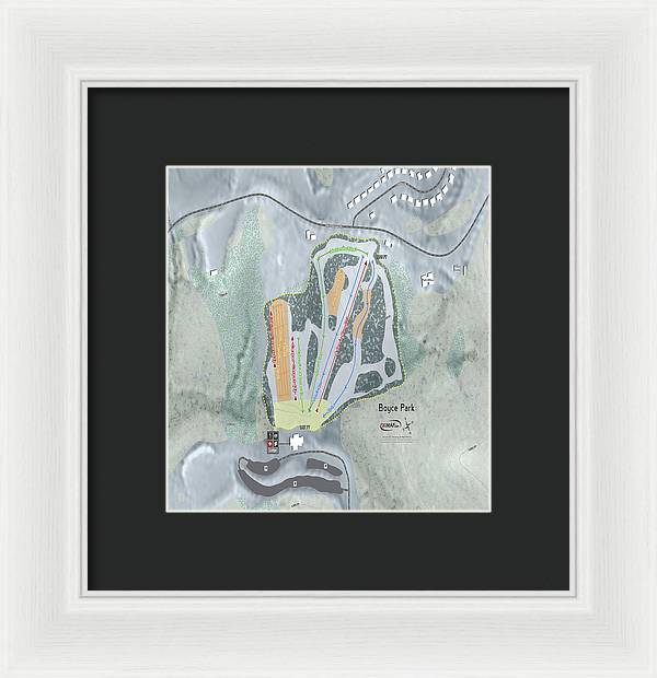 Boyce Park Ski Trail Map - Framed Print - Powderaddicts