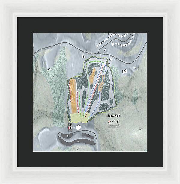 Boyce Park Ski Trail Map - Framed Print - Powderaddicts