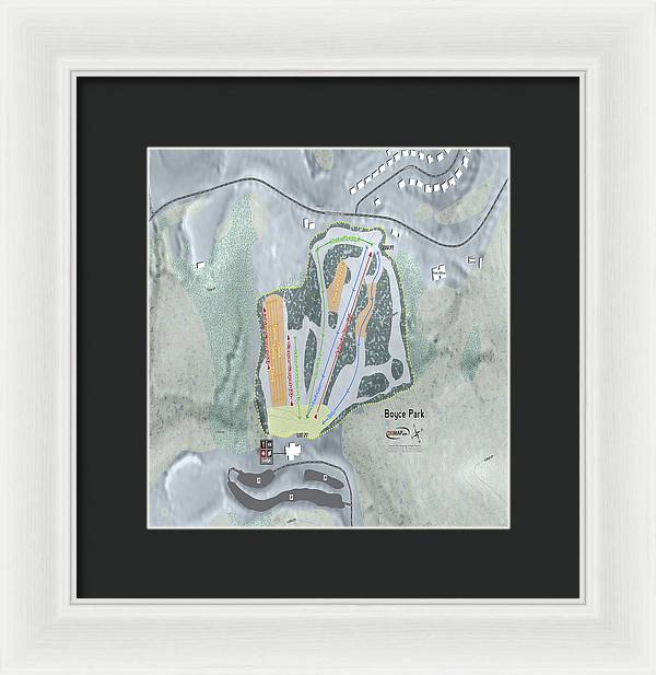 Boyce Park Ski Trail Map - Framed Print - Powderaddicts