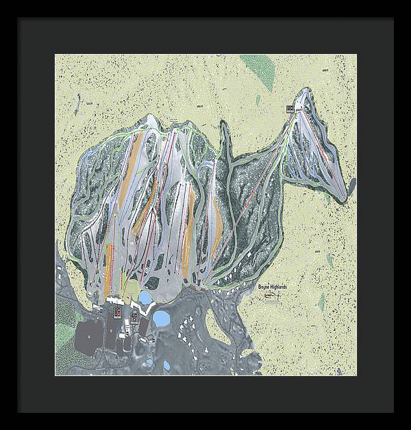 Boyne Highlands Ski Trail Map - Framed Print - Powderaddicts