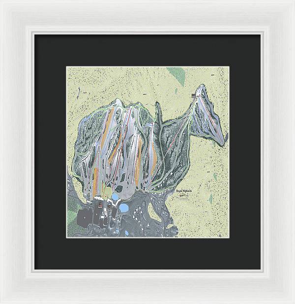 Boyne Highlands Ski Trail Map - Framed Print - Powderaddicts