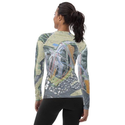 Boyne Mountain, Michigan Ski Trail Map Women's Base Layer Top - Powderaddicts
